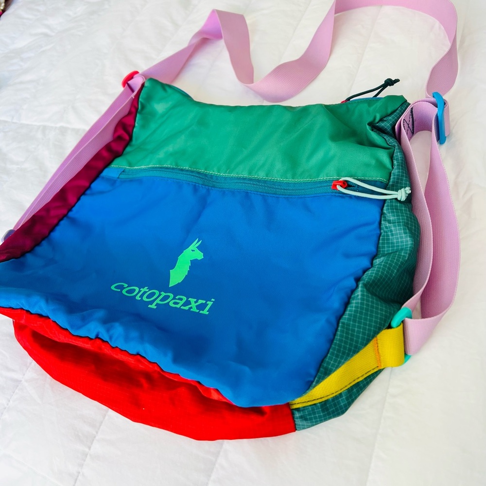 Cotopaxi Colorful Shoulder Bag with Blue and Red Accents